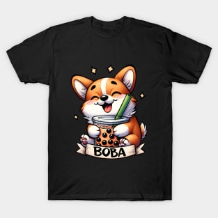 Boba Lover Cute Dog T-Shirt